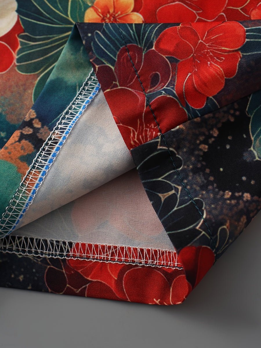 Japanese And Wind Weave Easy Style Vintage Easy Cherry Blossom Print Spring Summer Kimono Loose Cardigan Men Women Couple Style Thin Coat Air Conditioner Shirt Yukata Street Casual Travel Vacation Beach Top Blouse Cape Small Jacket Japanese Cover-Up - Orange