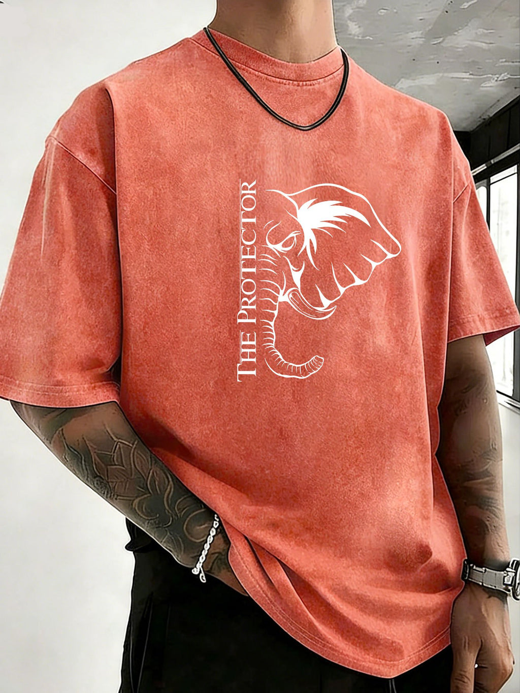 2026 Back-To-School Trendy T-Shirt Unisex, Washed Distressed Loose Fit, Double-Sided Print, Breathable And Sweat-Absorbent, Campus Outdoor Sports Loose Short Sleeve, Sweat-Resistant - Orange