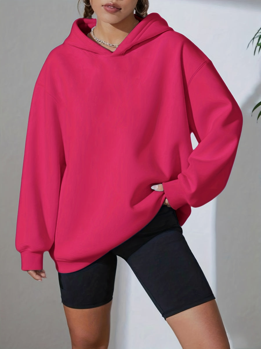Fun 1pc Hooded Sweatshirt with Hand-Drawn Cute Little Black Cat Illustration Featuring a Butterfly, Pet Element, and Adorable Style Apparel Print - Rose Red