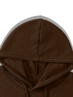 USPA Letter Pattern Printed Women'S Fleece Hoodie And Sweatpants Sports Set for Autumn And Winter. This Pullover Is Machine Washable, Featuring a Comfortable Top Made of Soft Fabric, Perfect for Everyday Wear. The Fleece Design Is Made of 100% - Coffee Brown