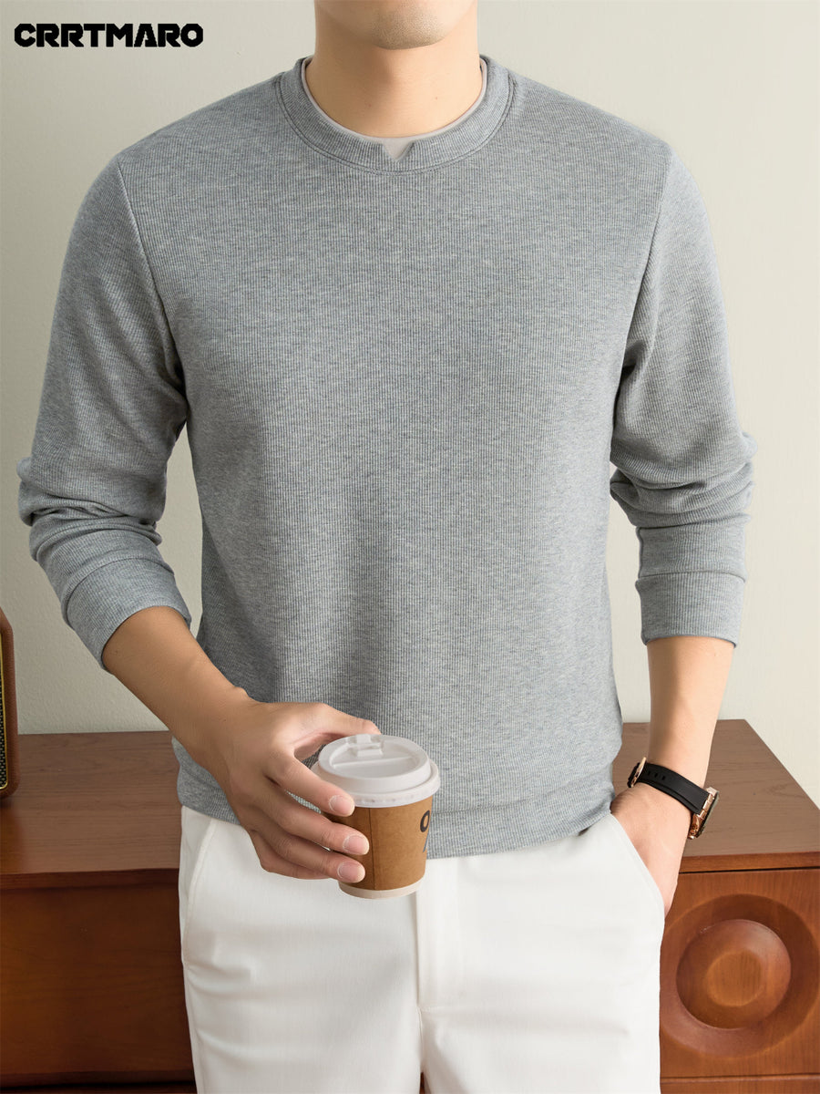 Men'S Pullover Sweater, Warm Casual Layering Top for Fall And Winter - Silvery Snow Gray