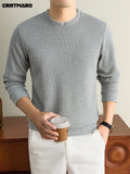 Men'S Pullover Sweater, Warm Casual Layering Top for Fall And Winter - Silvery Snow Gray
