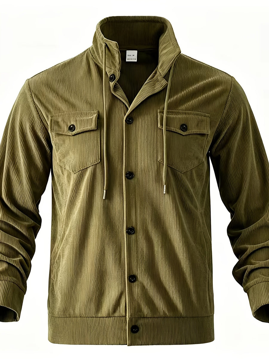 Autumn/Winter New Corduroy Jacket, Casual Top for Men, Suitable for Various Occasions - Including Men, Adults, Students, Couples, Outdoor, Street Style. Men'S Casual Corduroy Jacket, Suitable for Commuting And Outdoor Activities - fern green