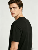 Short Sleeve T-Shirt Henley Collar Half-Open Round Neck Summer New Round Neck Solid Color Men'S Thin Top Athletic Short Sleeve Men'S Loose Plus Size Fitness Slim T-Shirt Henley Button-Up Collar Base Layer Training Trendy - Black