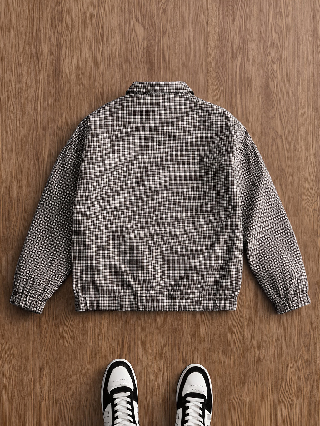 Men's Vintage Plaid Lapel Jacket, a Versatile Shirt-collar Outerwear for Daily Casual Wear in Spring and Autumn, Suitable for Everyday Work Settings, a Harrington Style Lightweight Men's Casual Sport Jacket - Khaki