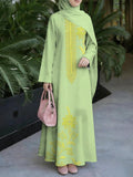 Women's Middle Eastern Style Muslim Elegant Robe Dress, Suitable for Malaysia, Conservative Long Dress for Saudi Arabia, Loose Fit with Long Sleeves and Wide Hem, for Prayer, Gatherings, and Daily Outings, Smooth and Breathable Non-Embroidered - Mixed colors