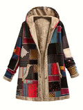 Women'S Jacket, Ladies Plush Printed Hooded Sweatshirt Outerwear, Women'S Casual Jacket - Mixed colors