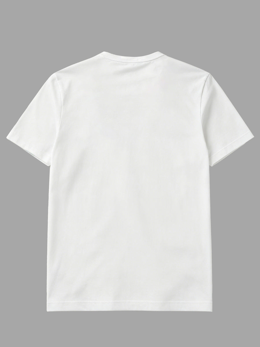 2pcs Set of Men'S Solid Color T-Shirts, Summer Classic Henley Shirts, Suitable for Casual Wear - White