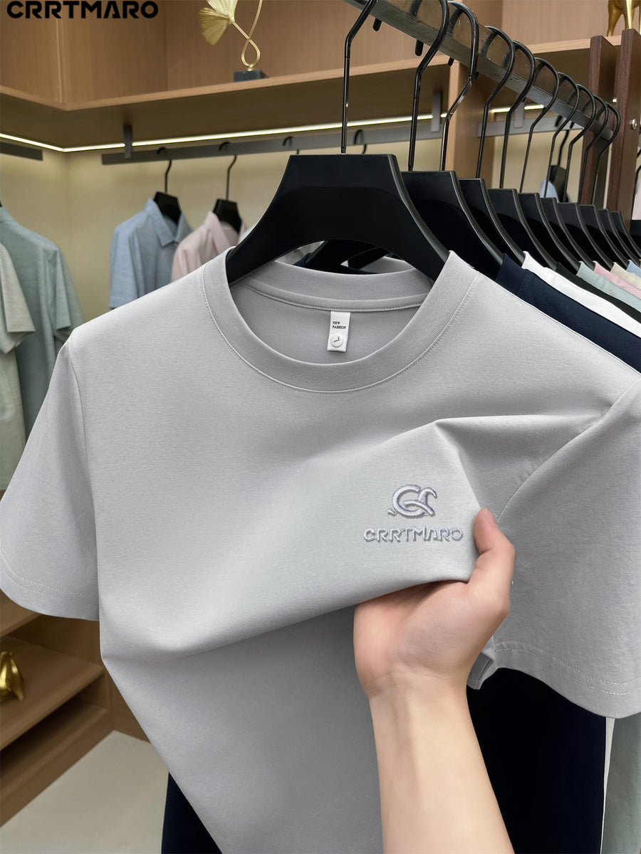Kartmar CRRTMARO Summer New Round Neck Quick-Dry Short Sleeve T-Shirt Men'S Youth Loose Casual Short Sleeve Top Men'S Clothing SP - Light Grey
