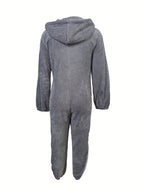 New Autumn/Winter Women's Solid Color Fashionable Warm Double-Sided Jumpsuit, Casual and Versatile Commuter Romper for Women - Grey