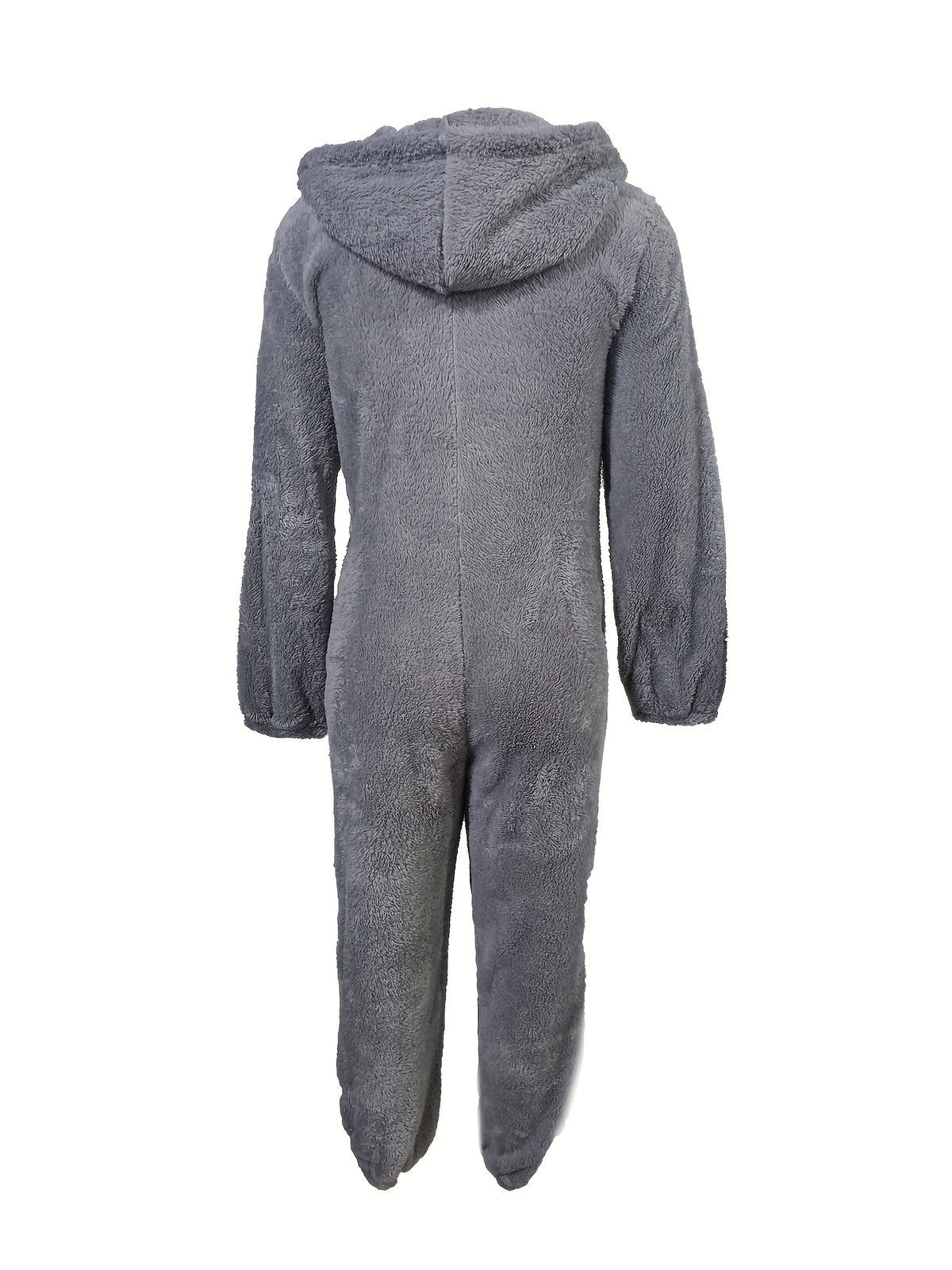 New Autumn/Winter Women's Solid Color Fashionable Warm Double-Sided Jumpsuit, Casual and Versatile Commuter Romper for Women - Grey