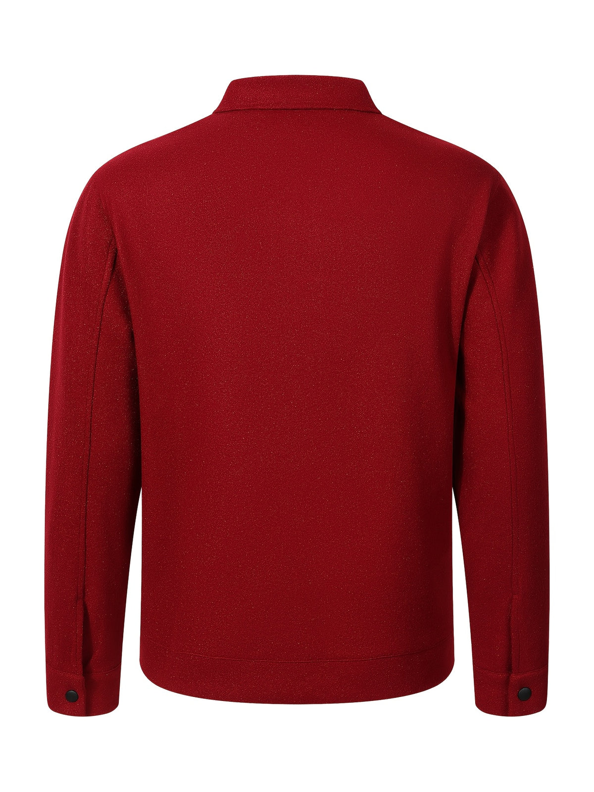 Men's New Autumn/Winter Lapel Tweed Jacket, Loose Drop-Shoulder Snap-Button Design, Multi-Pocket Workwear Style, Business Casual Versatile Outerwear Top - Burgundy