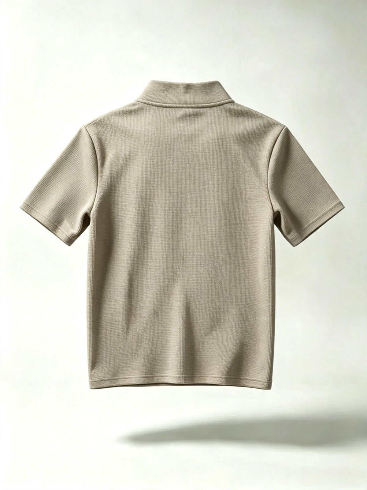 Men'S Half-Zip Stand Collar Plaid Knit T-Shirt, Retro Gradient Striped Abstract Ripped Color-Block Chest Print Loose Breathable Summer Casual Short-Sleeve Top - 【Brown】