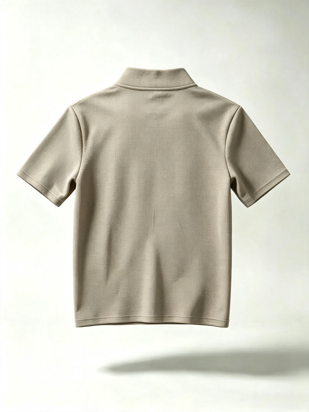 Men'S Waffle Knit Half-Zip Short Sleeve Polo Shirt, Easy Sailor Print on Chest, Loose Fit Stand Collar Nautical Beach Top - 【Brown】
