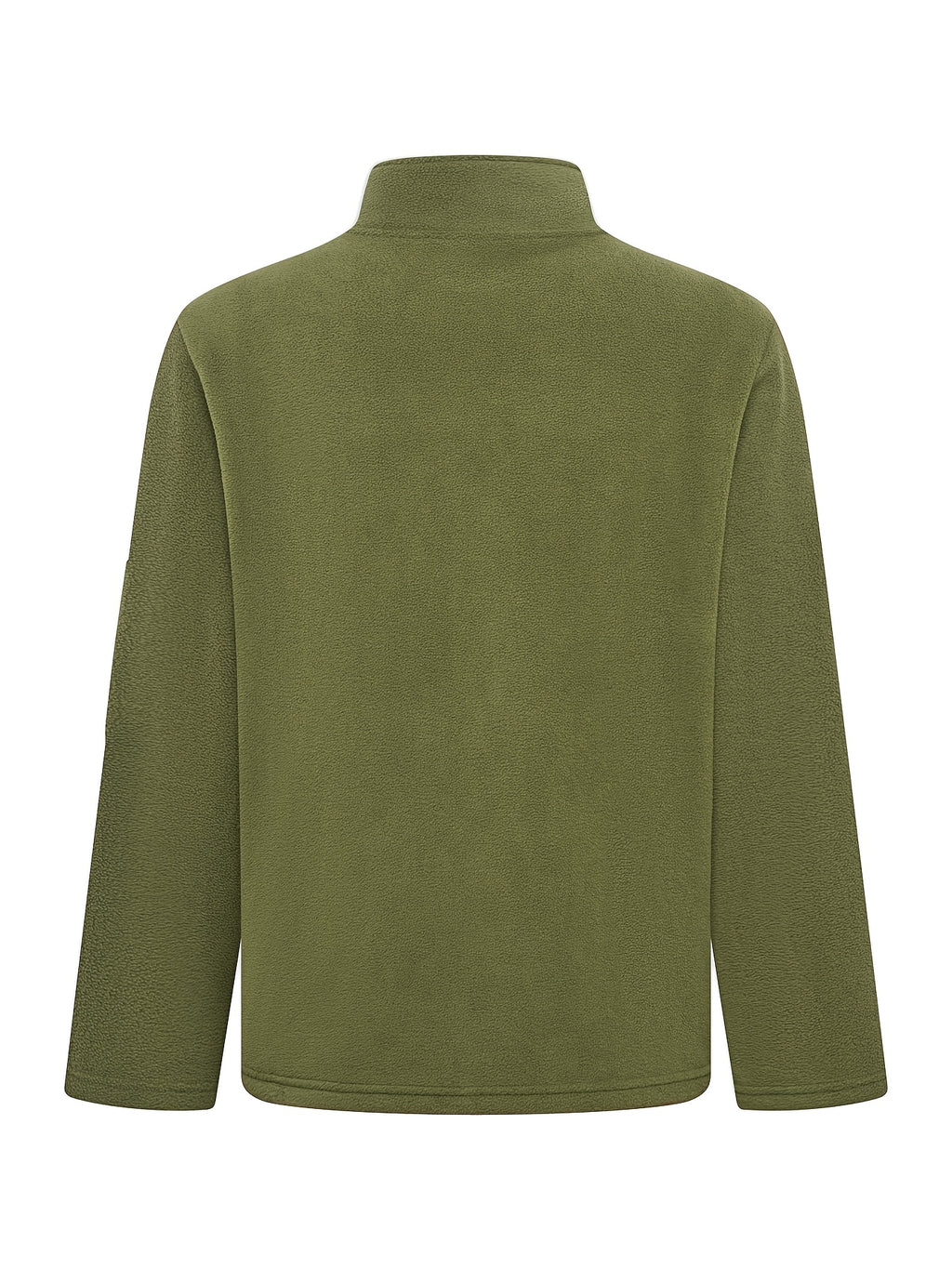 Men'S Autumn Winter New Fleece Lined Stand Collar Zipper Jacket, CAT Letter Print Long Sleeve Jacket, Multi-Pocket Design Casual Commute Trendy Top - Army Green 1