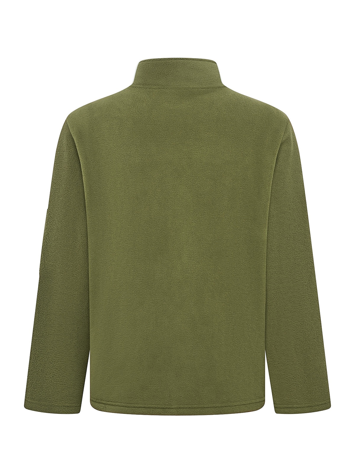 Men'S Autumn Winter New Fleece Lined Stand Collar Zipper Jacket, CAT Letter Print Long Sleeve Jacket, Multi-Pocket Design Casual Commute Trendy Top - Army Green 1
