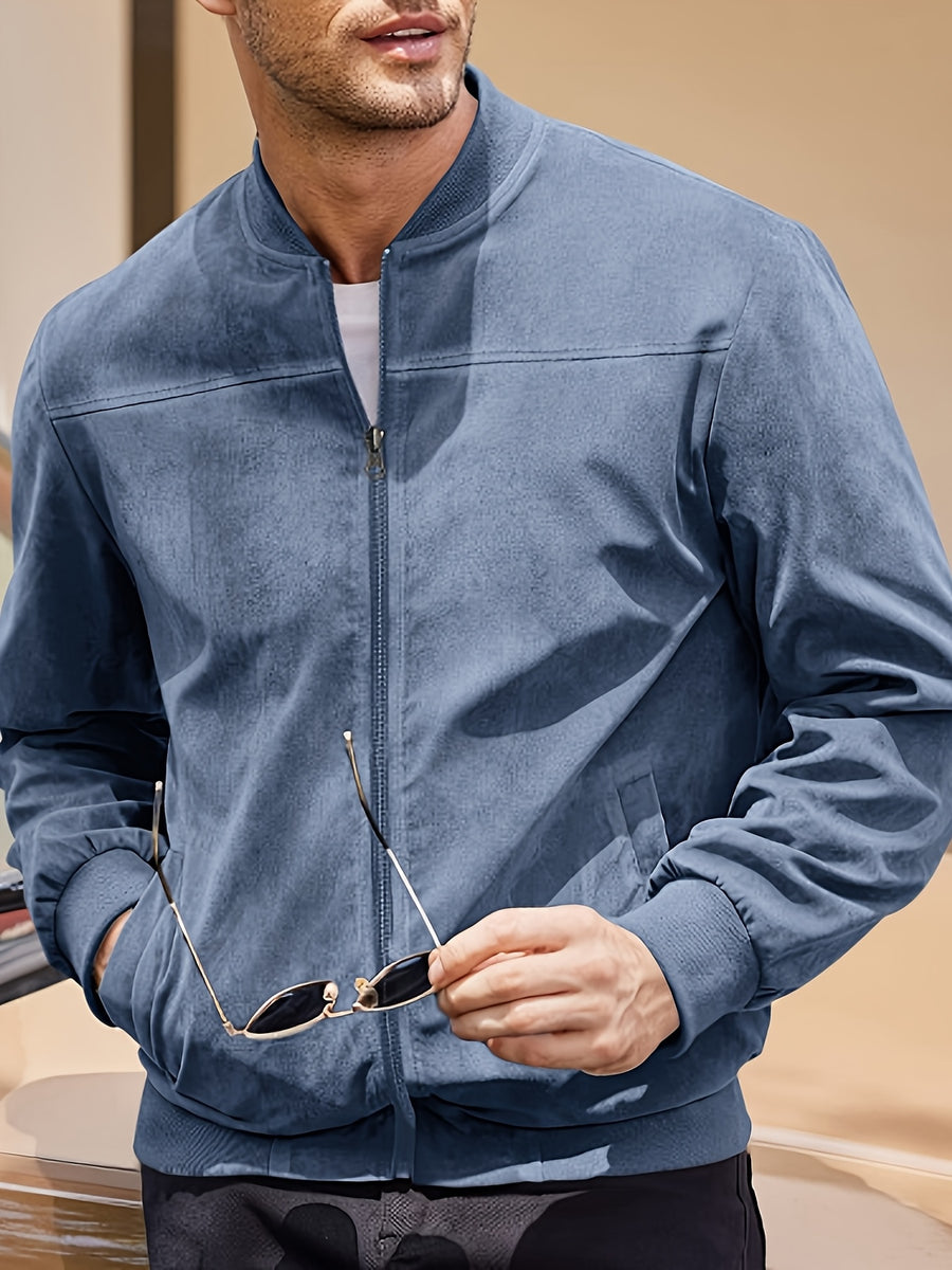 Multi-color Suede Jacket for Spring and Autumn - Peacock Blue