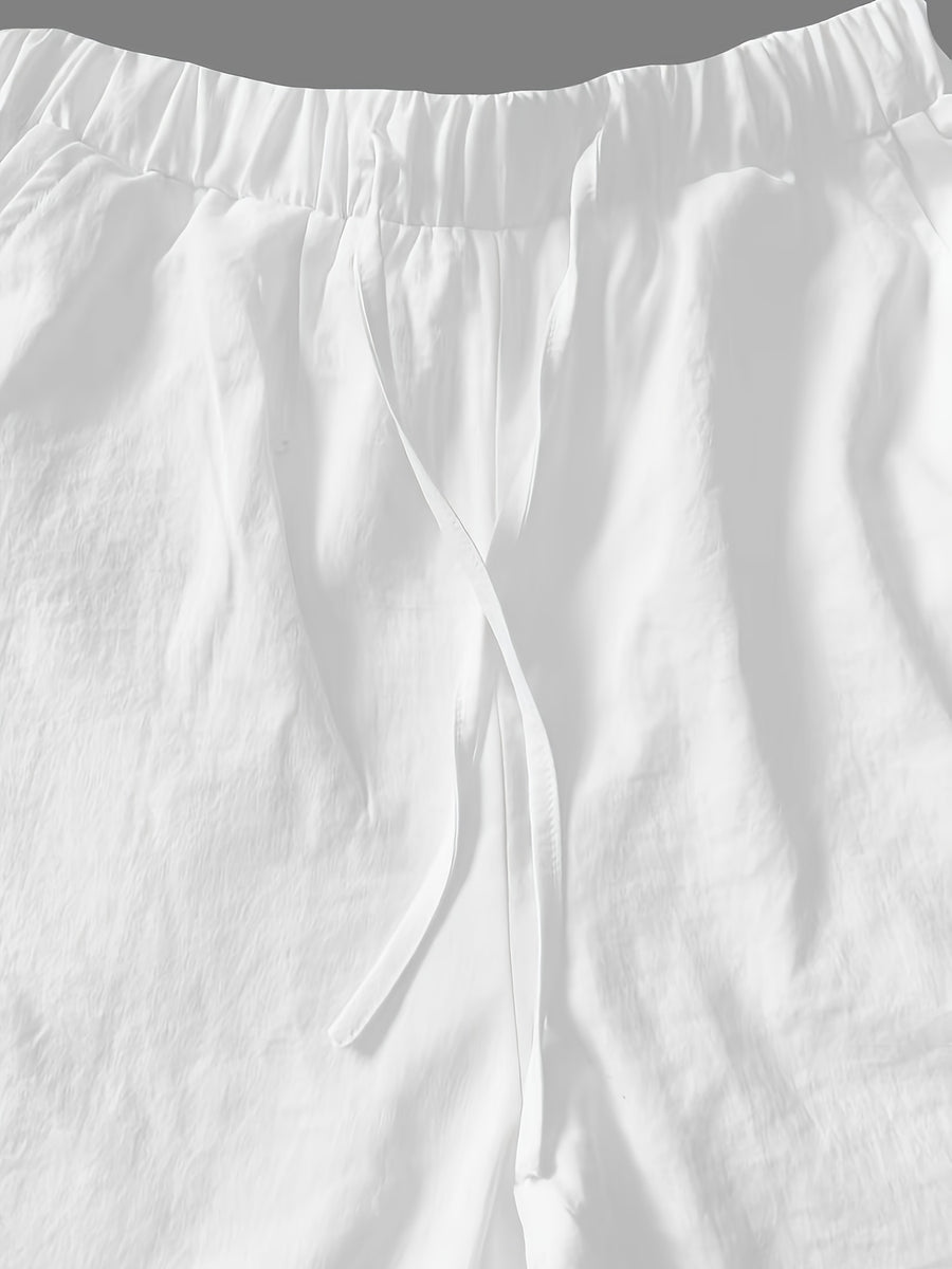 Fashion Trendy Women'S Lace Cutout Casual Pants - White