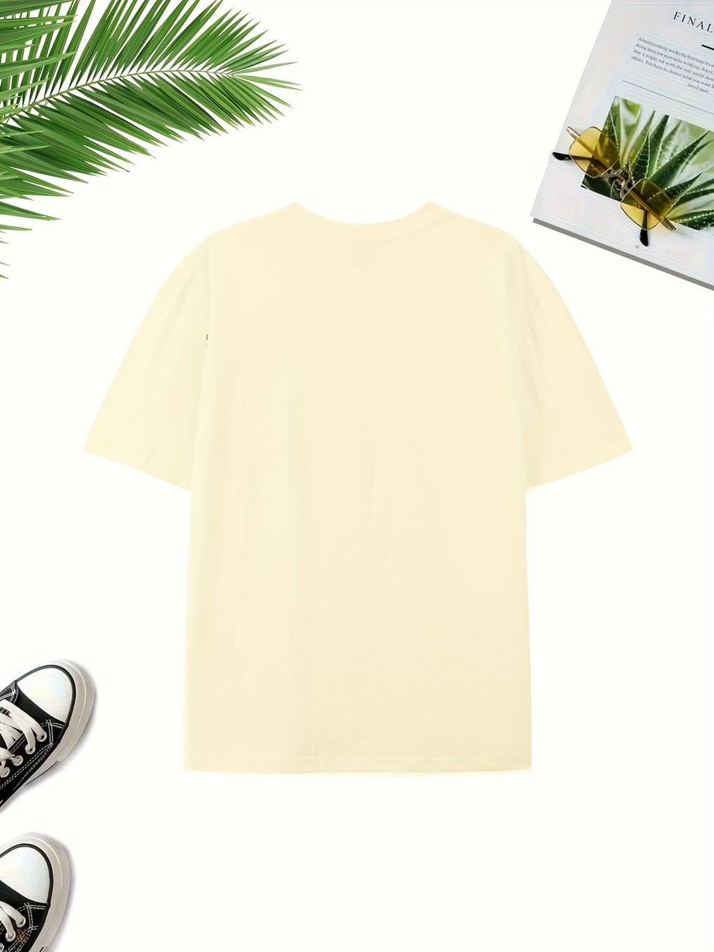Easy WB Logo Vs. Line-Heavy Rabbit, One Easy One Complex with Layers, Breathable And Skin-Friendly Short Sleeve, Casual Fitness Sports Versatile Men'S Top - Apricot