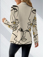 Autumn Women'S Fashion Wear Outdoor Travel Personalized Clothing Personalized Pattern Tops Printed Pattern Elegant Women'S Autumn Coat Exquisite Suit Jacket - Mixed colors