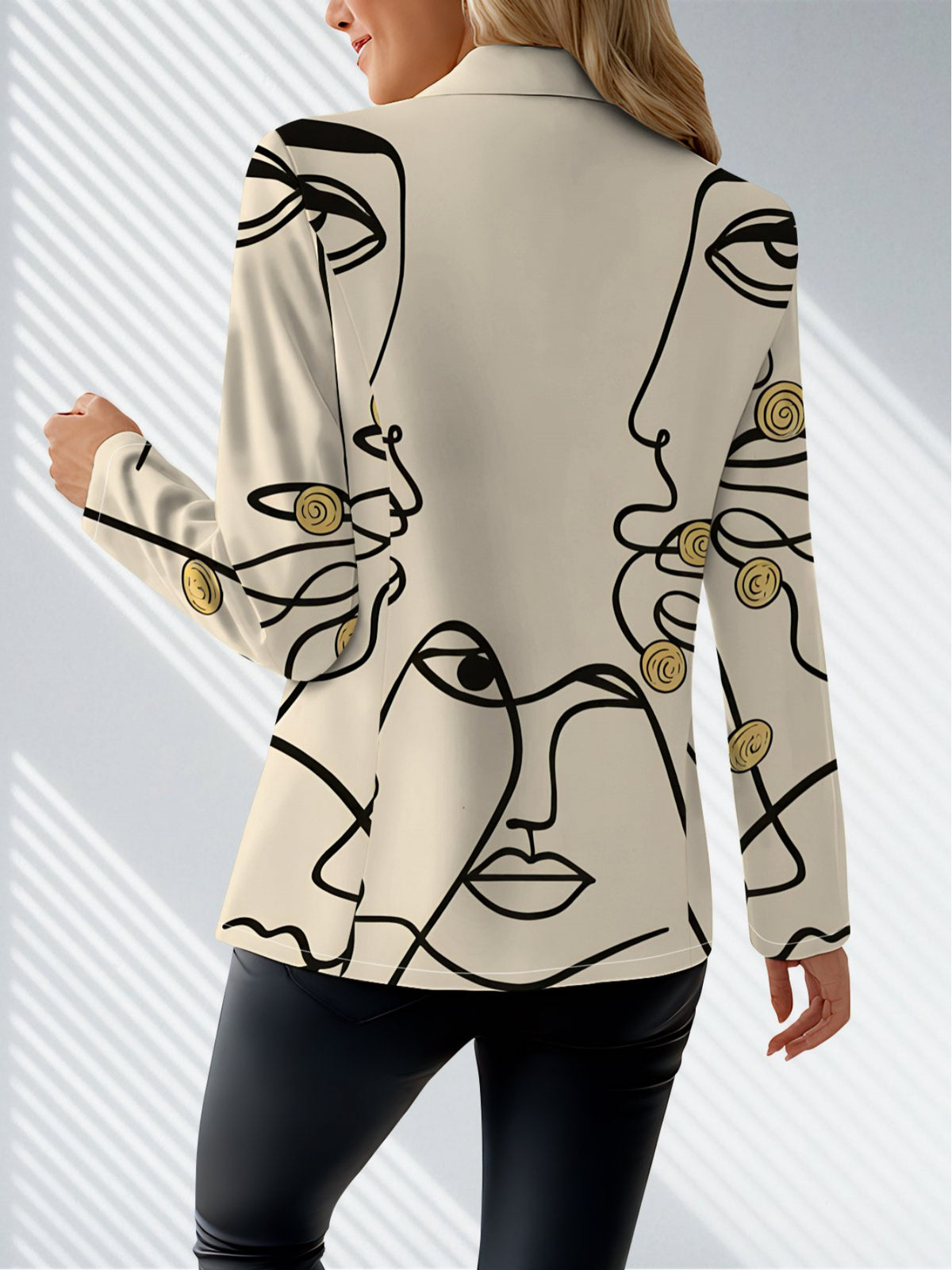 Autumn Women'S Fashion Wear Outdoor Travel Personalized Clothing Personalized Pattern Tops Printed Pattern Elegant Women'S Autumn Coat Exquisite Suit Jacket - Mixed colors