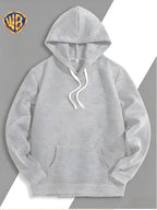 Dark and Edgy Style Hooded Sweatshirt, Featuring a Reimagined Clown Portrait Print with a Graffiti-like Texture That Exudes a Street Vibe. Packed with Streetwear Brand Attributes, It Unleashes a Free-spirited Aura and Is Unisex for Both Men and Women - Light Grey