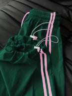 New High-Waisted Loose Ankle-Fit Quick-Dry Long Pants - Green