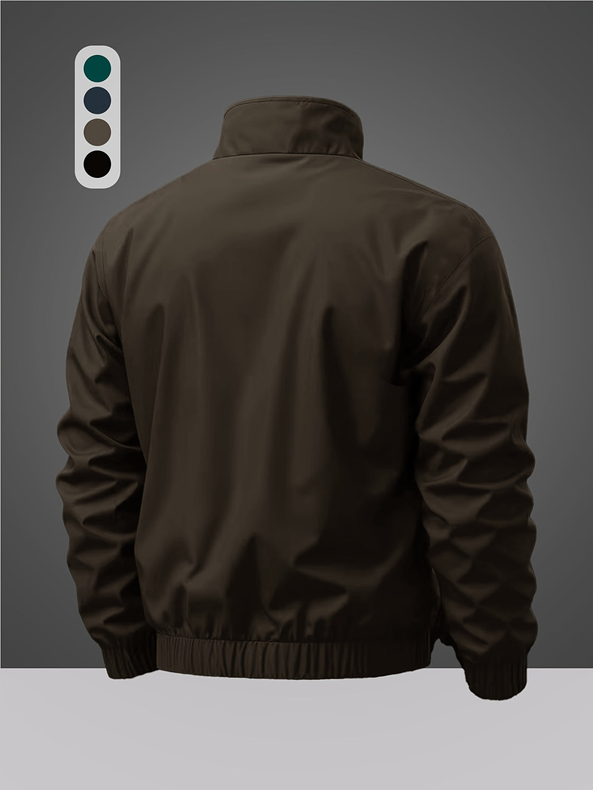 Men's Jacket, New Versatile Casual Jacket Top with Letter Print, Loose Fit, JK2605653 - Coffee Color