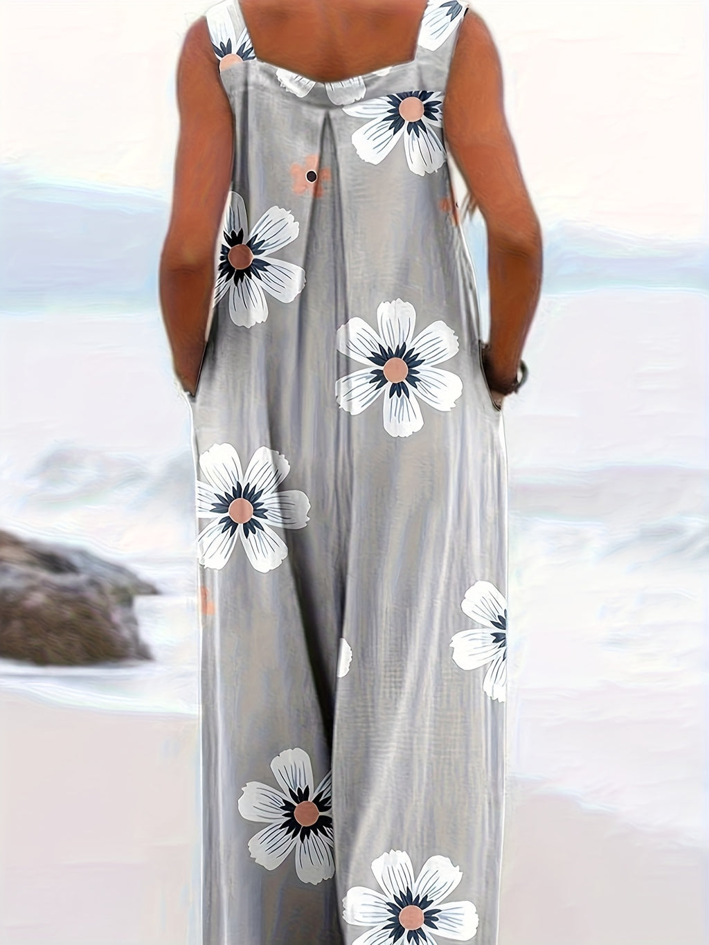 Vacation Casual Printed Long Jumpsuit Overalls - Multicolor
