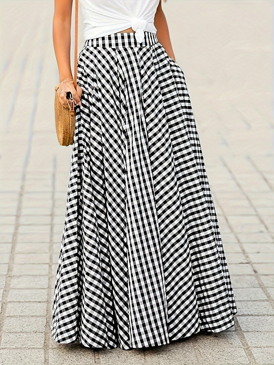 Fortune-Attracting Elegant Pencil Skirt - Black And White