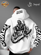Official Warner Bros., Trendy Cool American Street Style DC Classic Character Themed Print Hoodie, American Street Style Unisex Long Sleeve Top, Suitable for Daily And Outdoor Activities, Ideal Warm Outerwear Choice for Autumn And Winter! - White