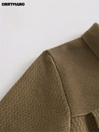 Men'S Pullover Sweater, Warm Long Sleeve Casual Top for Fall And Winter - Khaki