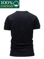 Men's 100% Cotton Autumn T-Shirt, Crew Neck Casual Spring/Autumn Long Sleeve T-Shirt, Comfortable and Soft Men's Top - Black