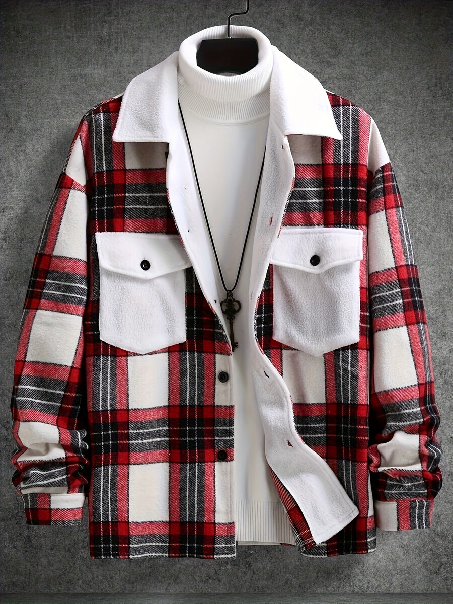 Pearson OBM Men's Novelty Plaid Cross-Border Coat - Red