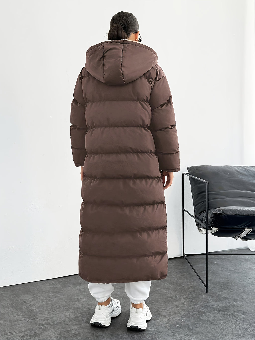 Fashionable and Elegant Thick Coat - Coffee Color