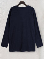 Women's Fashion Warm Cardigan with Pockets - Navy Blue-2
