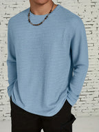 New Trendy Men's Versatile Casual Fashionable Comfortable Cool Skin-Friendly Long-Sleeve T-Shirt - Sky Blue