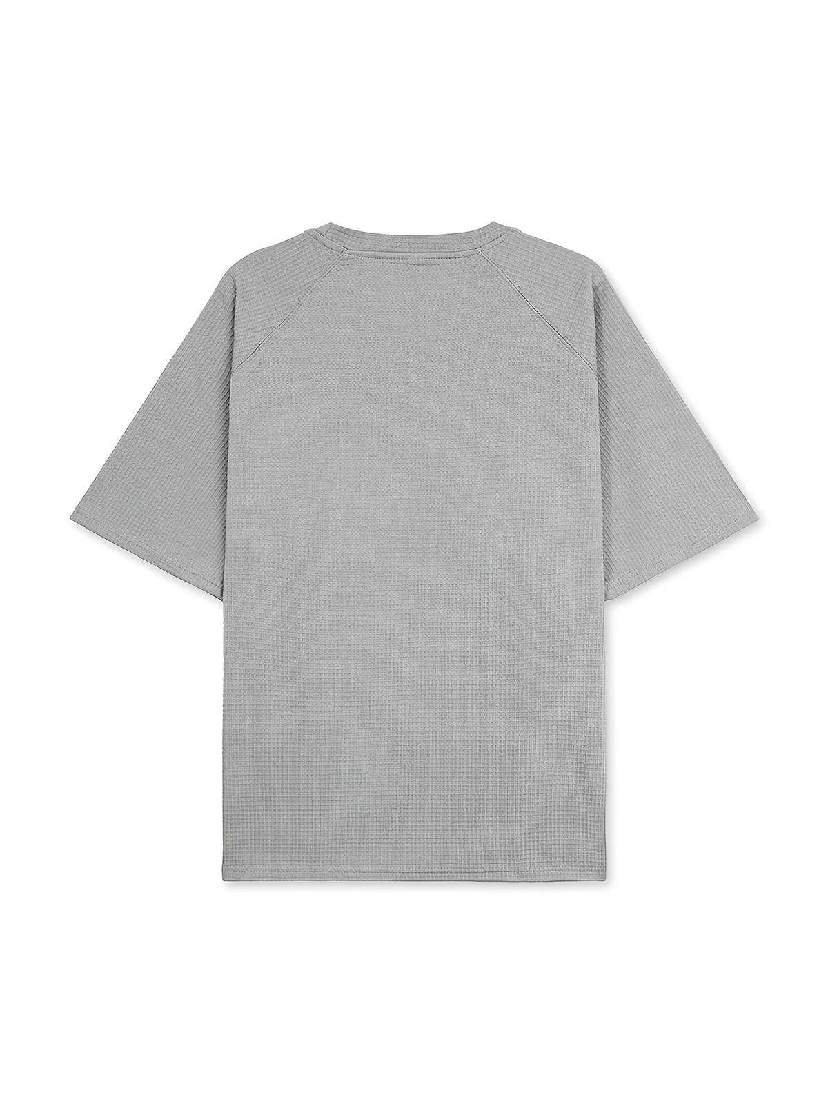Men's Short-sleeve Waffle T-shirt, Lightweight and Breathable Crewneck Top, Suitable for Daily Casual Wear, Summer Vacations, and Outdoor Activities, with a Loose Fit - 1pc Gray