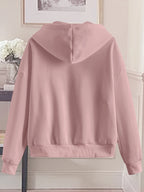 Women'S Fashion Zip Hoodie - Pink Color