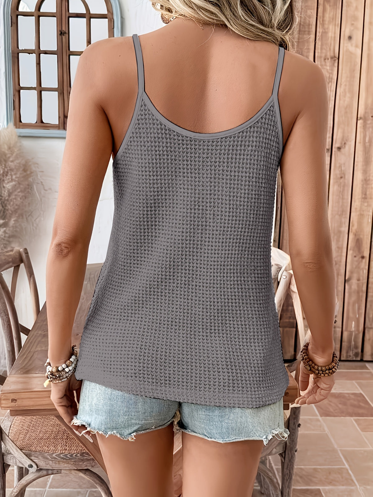 Women's Casual Fashion Tank Top - Grey