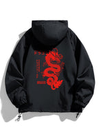 Men's New Jacket Coat Spring Autumn Casual Jacket Sports Outdoor Zipper Pocket, Hooded Design - Black