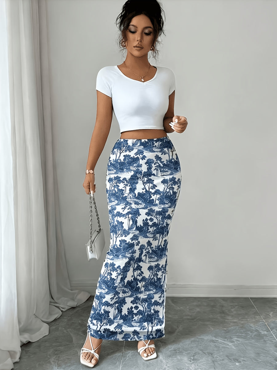 Targeted Women'S Leopard Print Mesh Fitted Mini Skirt - Blue