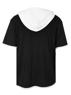 Hooded Short-Sleeved Solid Color Casual Pocket Men'S T-Shirt - Black