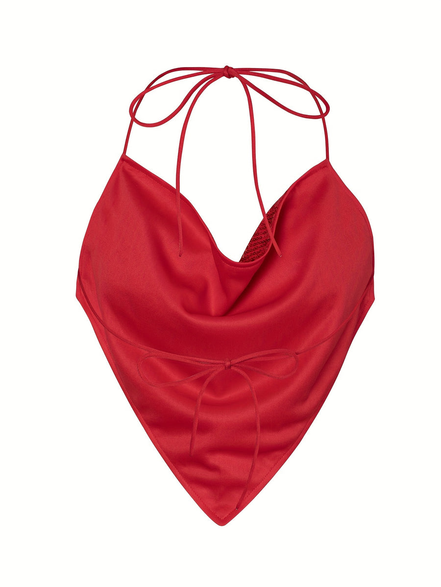 Sequined Women'S Cami (YY397) - Red