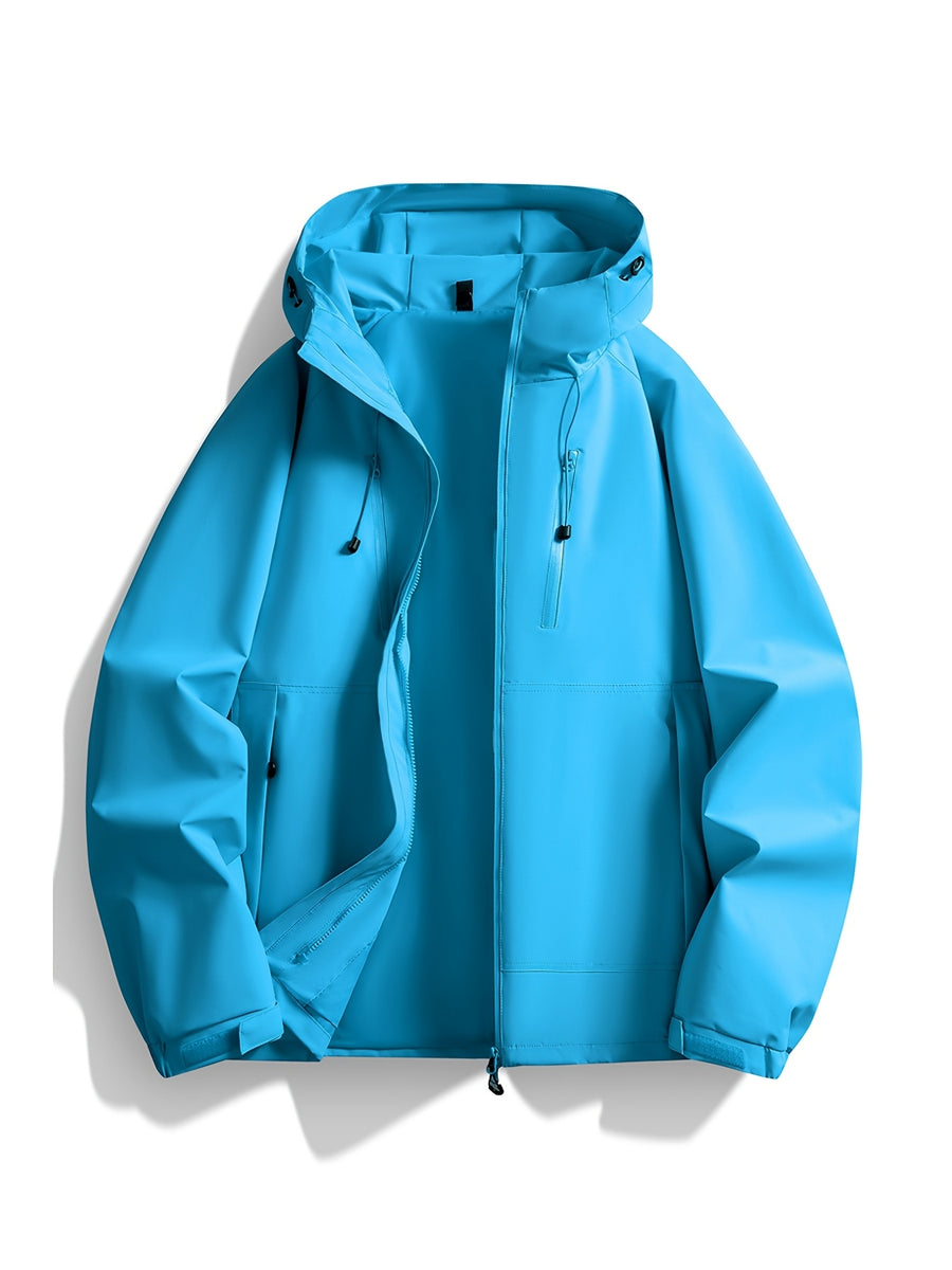 Pearson OBM Men's Hooded Zip-Up Loose Fit Long Sleeve Jacket with Pockets - New Men's Padded Coat Spring/Autumn Men's Jacket, Suitable for Hiking, Running, Casual Wear, Ideal Gift for Son, Husband, or Male Friend - Glacier Basket