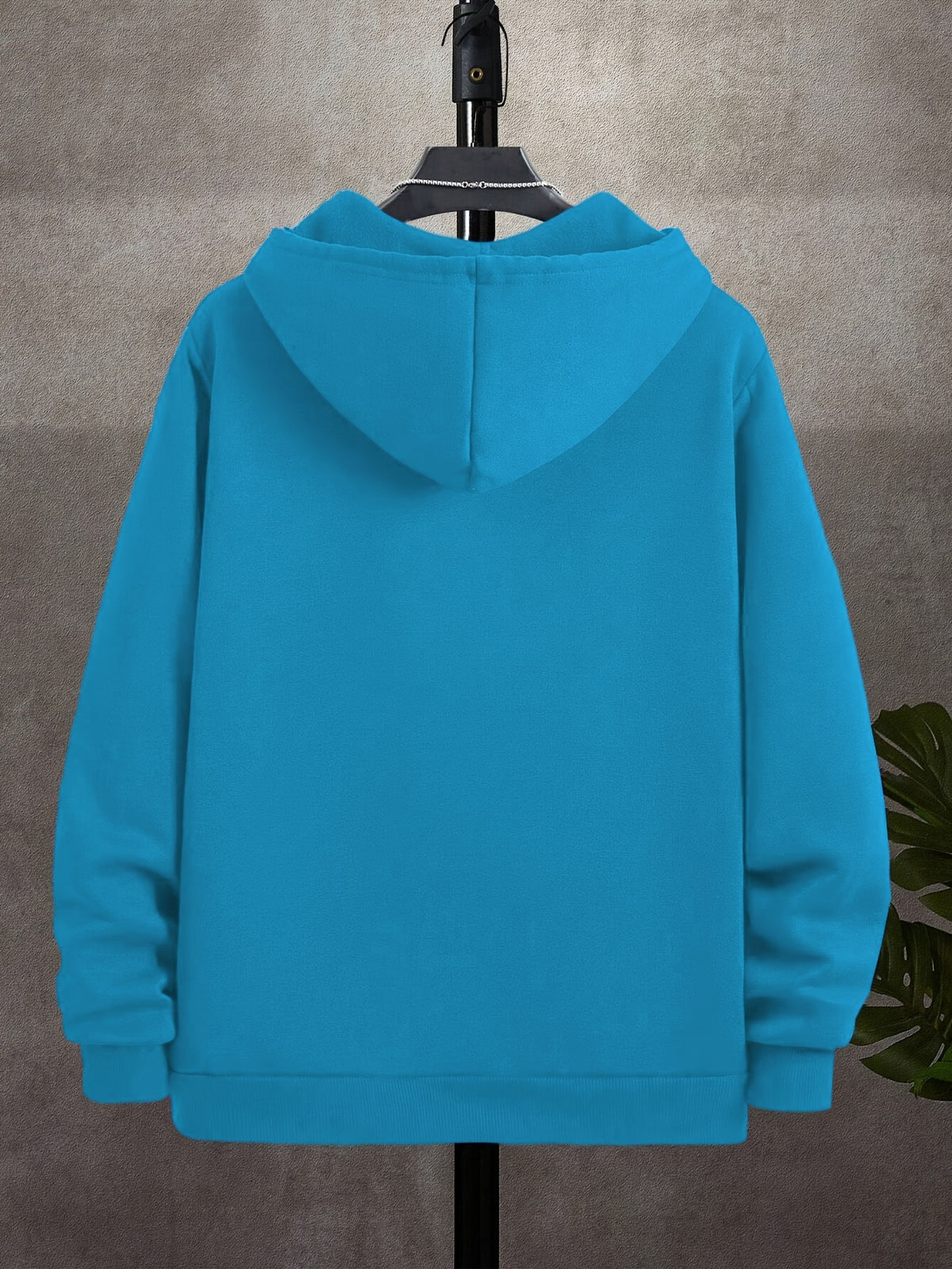Men'S Solid Color Warm Fleece-Lined Zipper Sweatshirt, Global All-Season Factory Made Comfortable High Quality High Fit Rate Casual Men'S Sweatshirt - Cyan 1