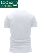 100% Cotton Men's T-Shirt, Cotton Fabric, Airplane Print, Lightweight, Breathable, Sweat-Absorbent, Essential Summer Daily Top - White
