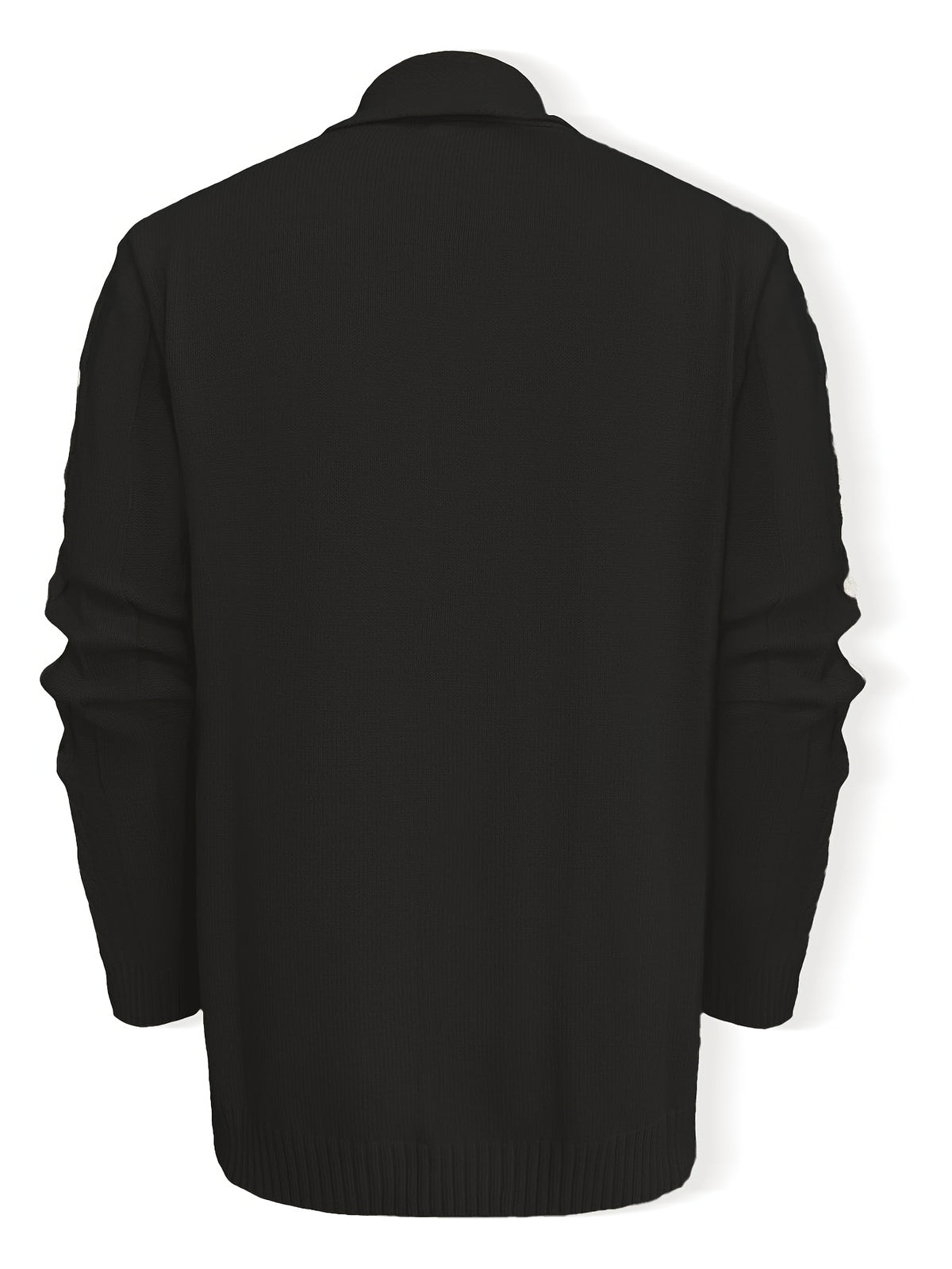Men's Casual Sport Knit Cardigan, Fashion Knit Cardigan Jacket | Long Sleeve Thickened for Autumn and Winter, Warm, Featuring Cable Knit Craftsmanship, Casual Style Sweater with Button Closure, Regular Fit Long Sleeve Casual Style for Autumn and - Black