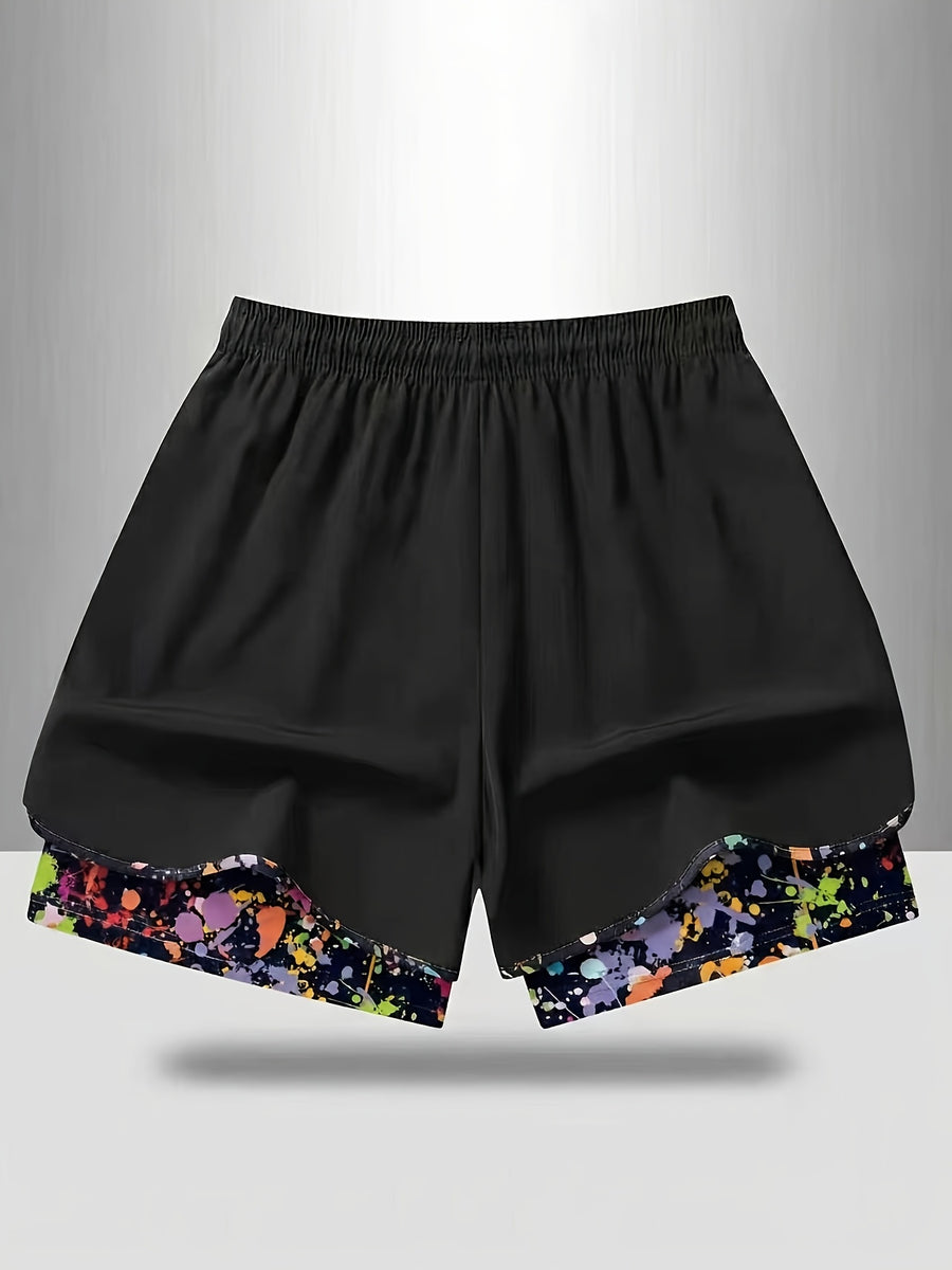 New Women'S Shorts Casual Outing Pants Digital Print Pocket Shorts Women'S Pants - Black