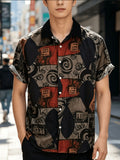 Men's Casual Shirt with Printed Design (Not Textured), Simple and Stylish for Daily Commuting and Casual Wear, a Perfect Gift Choice for Male Friends, a Holiday Essential, Simple, Fashionable, and Energetic, Suitable for Daily Casual Outings - Mixed colors